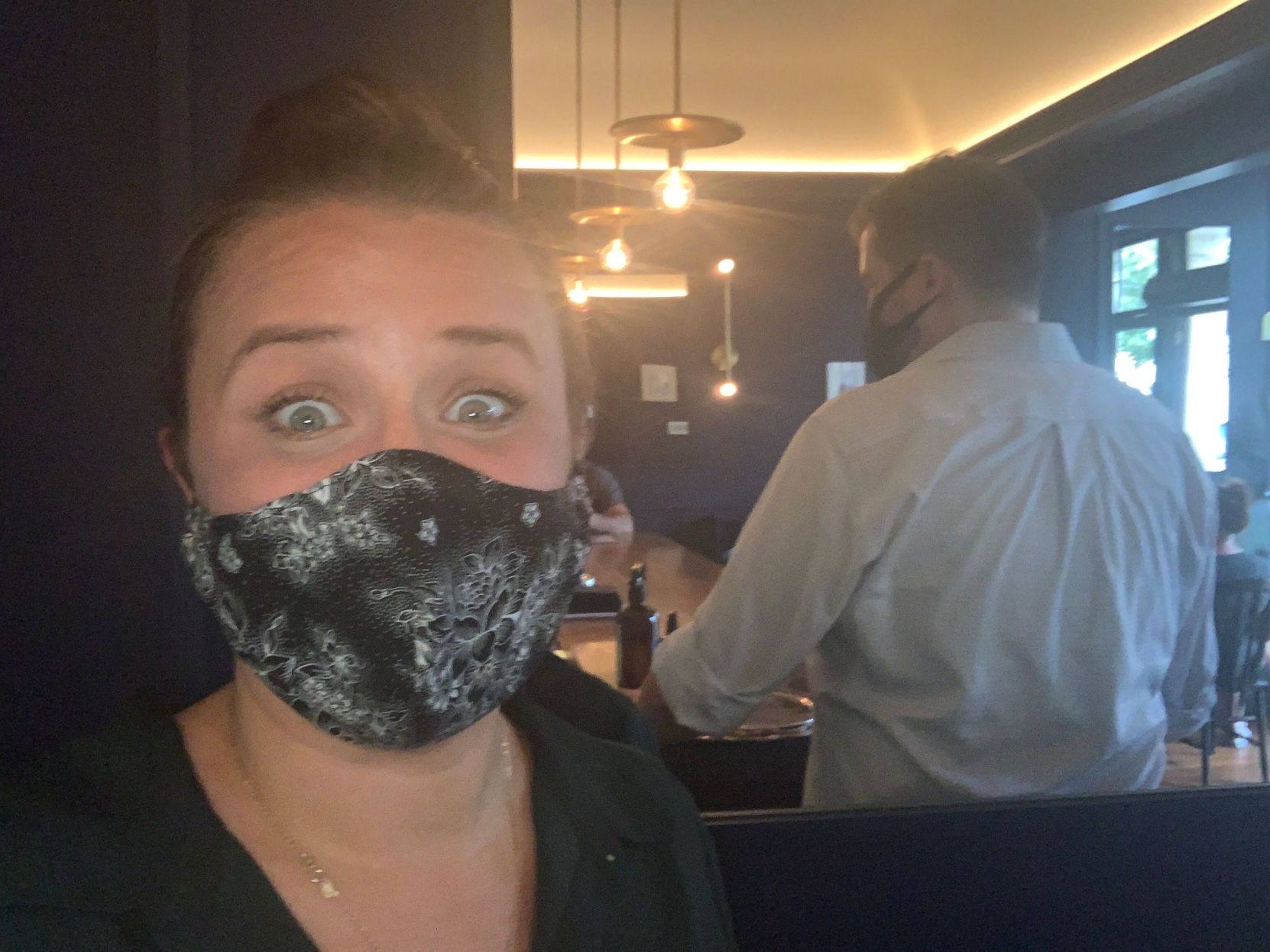 Megan Deschaine with mask